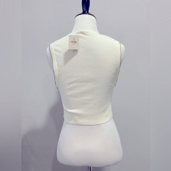 NWT FREE PEOPLE Studded Ribbed Muscle Tee - Picture 4 of 4